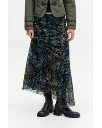 Urban Outfitters - Uo Contour Flocked Mesh Maxi Skirt - Lyst
