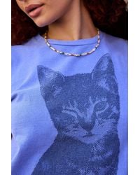Urban Outfitters - Uo Pixel Winking Cat Relaxed T-shirt - Lyst