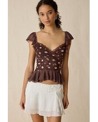 Kimchi Blue - Night Bloom Flutter Sleeve Peplum Blouse - Lyst