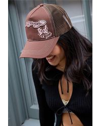 Ed Hardy - Raw Edge Appliqué 5 Panel Trucker Cap - Lyst