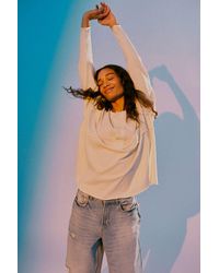Urban Outfitters Uo Freddie Henley Tunic Top - White
