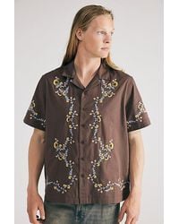 BDG - Ornate Embroidered Short Sleeve Button-Down Shirt Top - Lyst