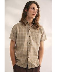 Katin - Cruz Embroidered Plaid Short Sleeve Button-Down Shirt Top - Lyst