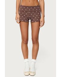 Edikted - Chelsie Polka Dot Foldover Shorts - Lyst
