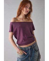 Out From Under - Off-The-Shoulder Banded Hem Tee - Lyst