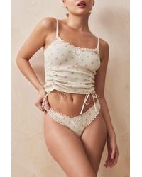 We Are We Wear - Floral Lace Waffle Thong - Lyst