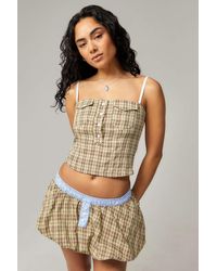 Jaded London - Lulu Check Corset Top Uk 6 At Urban Outfitters - Lyst