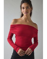 Kimchi Blue - Lily Ruched Foldover Off-The-Shoulder Knit Top - Lyst