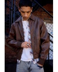 BDG - Kyle Faux Leather Bomber Jacket - Lyst