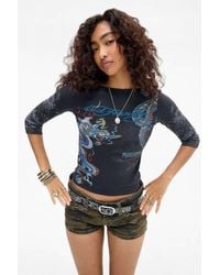 Ed Hardy - Uo Exclusive Dragon & Snake Print Top - Lyst