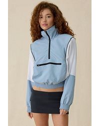 AFRM - Virgo Colorblock Cropped Half-Zip Windbreaker Jacket - Lyst