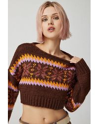 Urban Outfitters - Uo Turner Cropped Fair Isle Sweater - Lyst