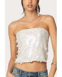 Edikted - Samara Sequin Strapless Top - Lyst