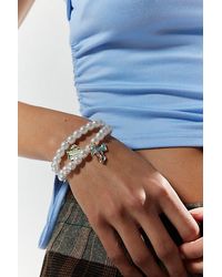 Urban Outfitters - Enameled Charm Pearl Bracelet Set - Lyst