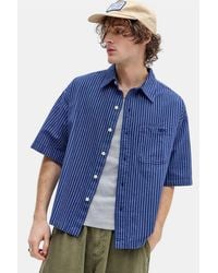 BDG - Navy Arlo Stripe Short Sleeve Shirt - Lyst