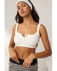 Out From Under - Tripp Waffle Knit Henley Bra Top - Lyst