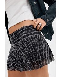 Urban Outfitters - Uo Belle Hotfix Textured Mesh Mini Skort - Lyst
