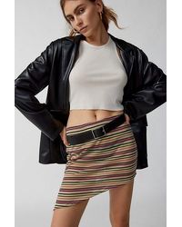 Urban Renewal - Remnants Striped Asymmetric Hem Mini Skirt - Lyst