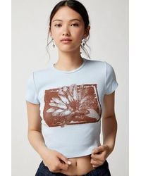 Urban Outfitters - Uo Lotus Perfect Cap Sleeve Baby Tee - Lyst