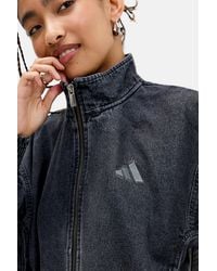 adidas Originals - Washed Black 3-stripe Denim Jacket - Lyst