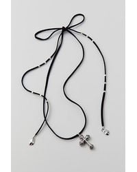 Urban Outfitters - Etched Cross Corded Wrap Necklace - Lyst