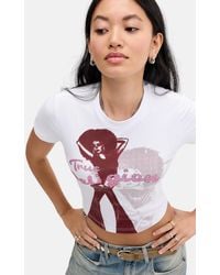 TRUE RELIGION - White Foxy Lady Short Sleeve Baby Tee - Lyst