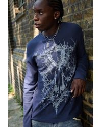 Jaded London Stereo Stripe Short Sleeve Shirt in Blue for Men