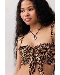 Damson Madder - Lexie Leopard Print Bikini Top - Lyst