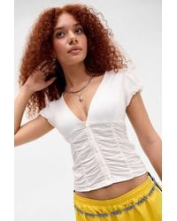 Silence + Noise - Silence + Noise Penny Ruched Shirt - Lyst