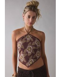 Kimchi Blue - Mya Y-Neck Halter Crop Top - Lyst