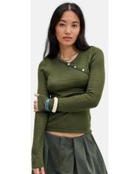 Motel - Green Elanur Long Sleeve Knit Top - Lyst