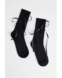 Out From Under - Satin Bow Tie Ankle Socks - Lyst
