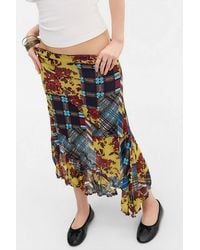 Urban Outfitters - Uo Asymmetric Rib Midi Skirt At - Lyst