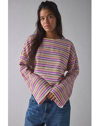 Vintage & ReMADE by UO - Remade By Uo Striped Knit Drippy Sleeve Sweater - Lyst