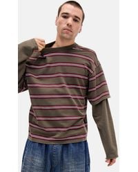 iets frans... - Stripe Double Layer Long Sleeve T-shirt - Lyst