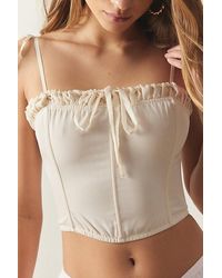 Out From Under - Sheena Ruffle Lace-Up Corset - Lyst