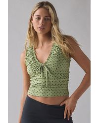 Kimchi Blue - Ella Ruched Tie-Front Cropped Tank Top - Lyst