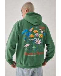 Urban Outfitters - Uo Green Flowers Hoodie - Lyst