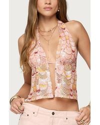 Edikted - Mermaid Backless Sequin Split Front Top - Lyst