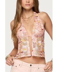 Edikted - Mermaid Backless Sequin Split Front Top - Lyst