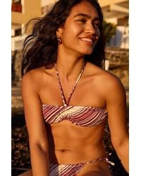 Out From Under - Check & Stripe Reversible Bikini Top - Lyst