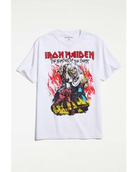 Urban Outfitters - Iron Maiden Number Of The Beast Tee In White At - Lyst