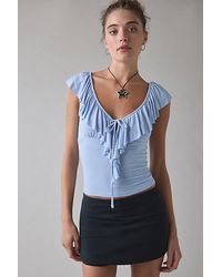 Kimchi Blue - Jada Ruffle Scoop Neck Jersey Knit Top - Lyst