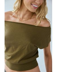 Out From Under - Off-The-Shoulder Banded Hem Tee - Lyst