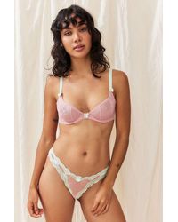 Out From Under - Liv Contrast Lace Thong - Lyst
