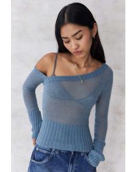 Urban Outfitters - Uo Asymmetrical Sheer Fine Knit Top - Lyst