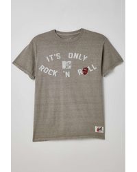 Urban Outfitters - The Rolling Stones X Mtv Only Rock 'n Roll Tee In Tan,at - Lyst