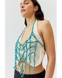 Urban Outfitters - Monica Stone Beaded Halter Top - Lyst