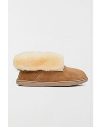 Minnetonka - Suede Sheepskin Ankle Boot Slippers - Lyst