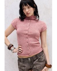 Urban Outfitters - Uo Funnel Short Sleeve Cardigan - Lyst